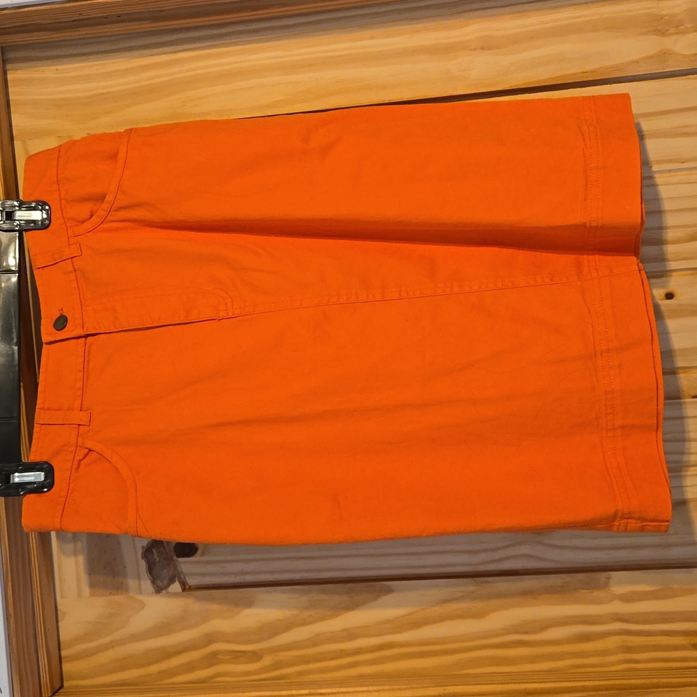 Pendleton orange denim style skirt, size 8